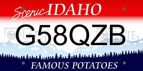 G58QZB Idaho License Plate
