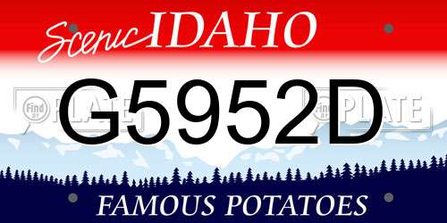 G5952D Idaho License Plate