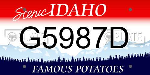 G5987D Idaho License Plate
