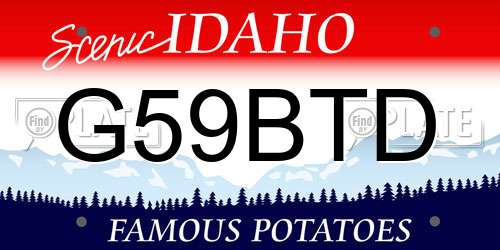 G59BTD Idaho License Plate