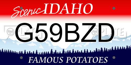 G59BZD Idaho License Plate