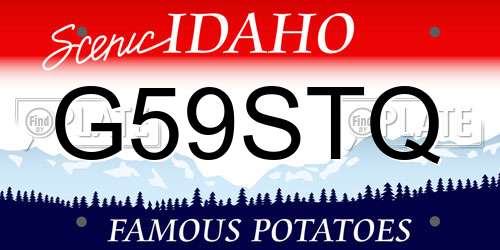 G59STQ Idaho License Plate