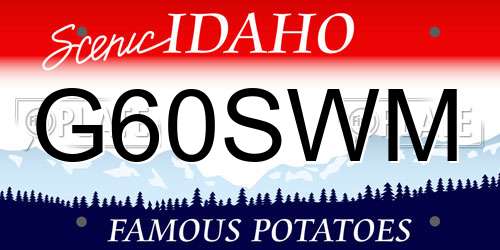 G60SWM Idaho License Plate