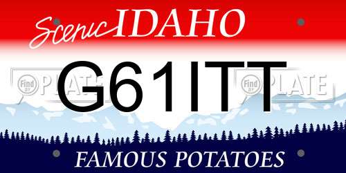 G61ITT Idaho License Plate