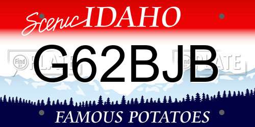 G62BJB Idaho License Plate