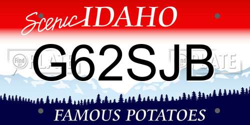 G62SJB Idaho License Plate