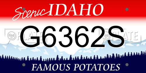 G6362S Idaho License Plate