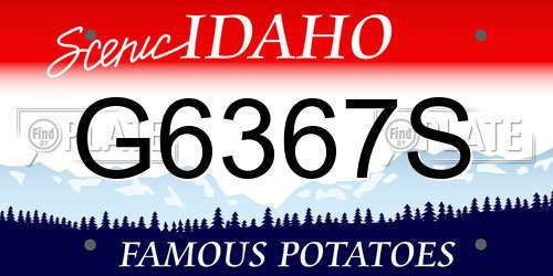 G6367S Idaho License Plate