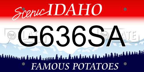 G636SA Idaho License Plate