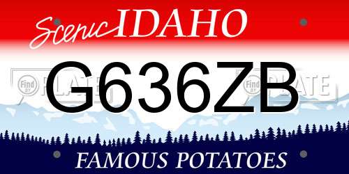 G636ZB Idaho License Plate