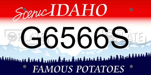 G6566S Idaho License Plate