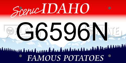 G6596N Idaho License Plate