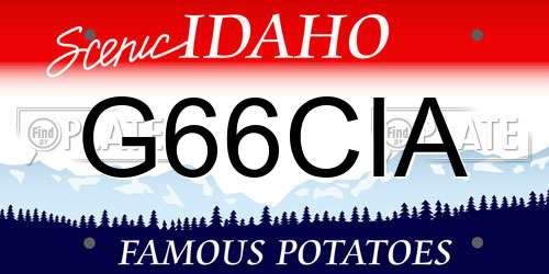 G66CIA Idaho License Plate