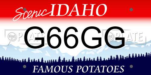 G66GG Idaho License Plate