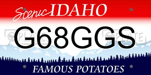G68GGS Idaho License Plate