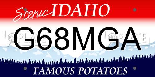 G68MGA Idaho License Plate