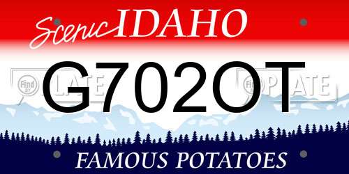 G702OT Idaho License Plate