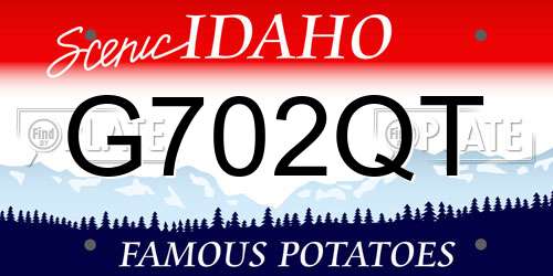G702QT Idaho License Plate