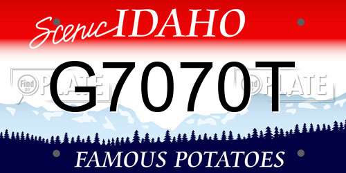 G7070T Idaho License Plate