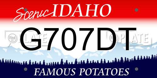 G707DT Idaho License Plate