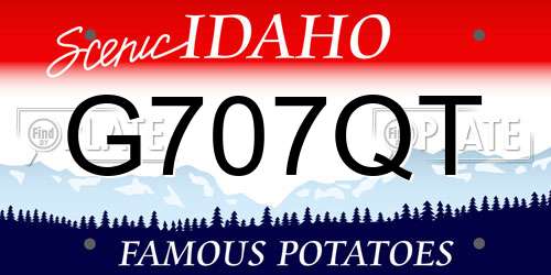 G707QT Idaho License Plate