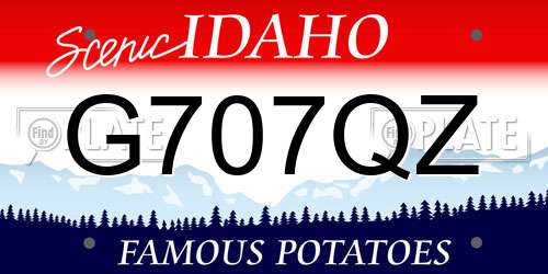 G707QZ Idaho License Plate