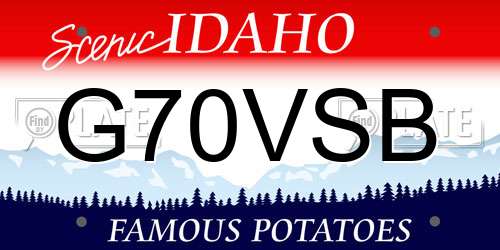 G70VSB Idaho License Plate