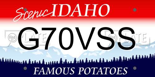 G70VSS Idaho License Plate
