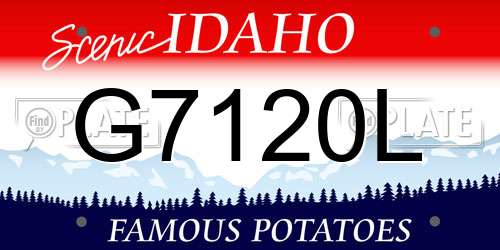 G7120L Idaho License Plate