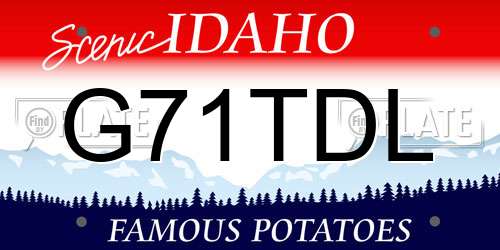 G71TDL Idaho License Plate