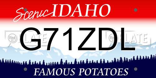 G71ZDL Idaho License Plate
