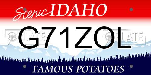 G71ZOL Idaho License Plate