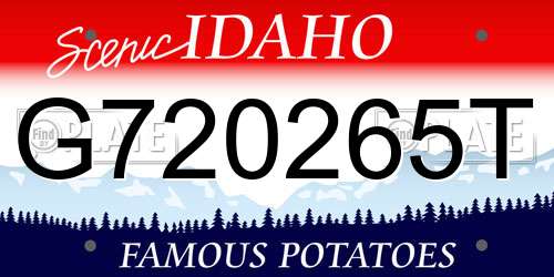 G720265T Idaho License Plate