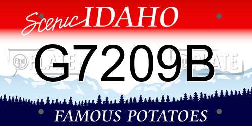 G7209B Idaho License Plate