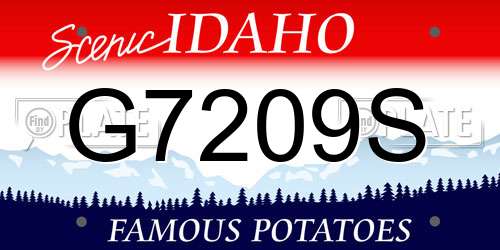 G7209S Idaho License Plate