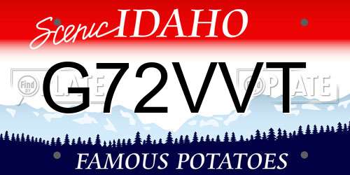 G72VVT Idaho License Plate