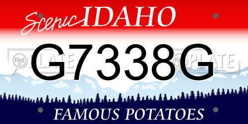 G7338G Idaho License Plate