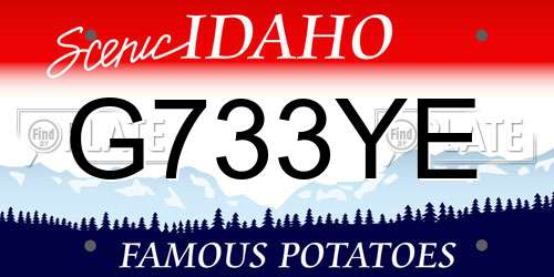 G733YE Idaho License Plate