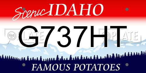 G737HT Idaho License Plate