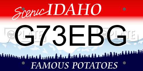 G73EBG Idaho License Plate