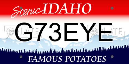 G73EYE Idaho License Plate