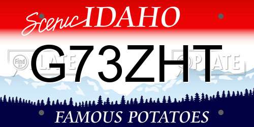G73ZHT Idaho License Plate