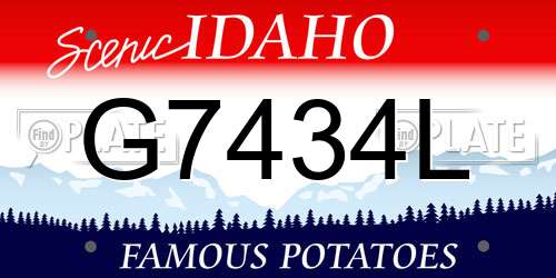 G7434L Idaho License Plate
