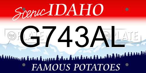 G743AL Idaho License Plate
