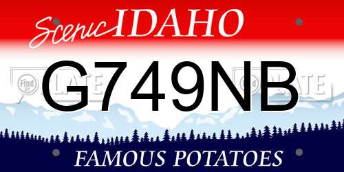 G749NB Idaho License Plate