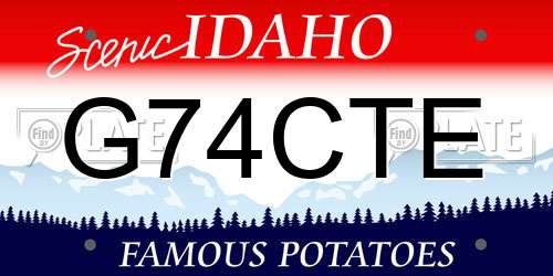 G74CTE Idaho License Plate