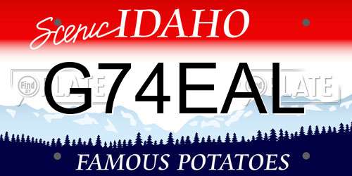 G74EAL Idaho License Plate