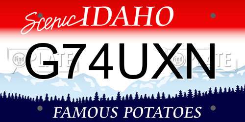 G74UXN Idaho License Plate