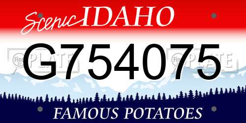 G754075 Idaho License Plate