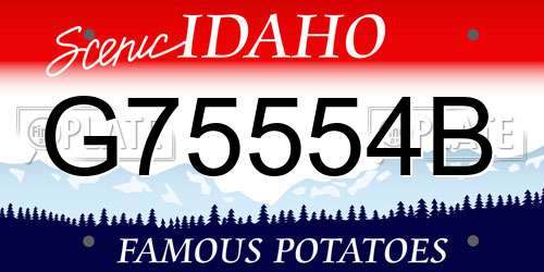 G75554B Idaho License Plate